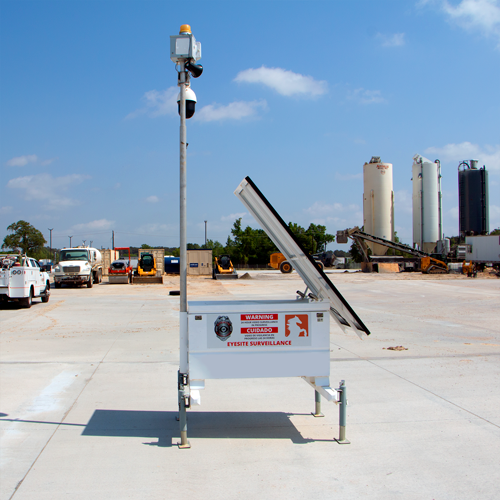 surveillance trailer at work site