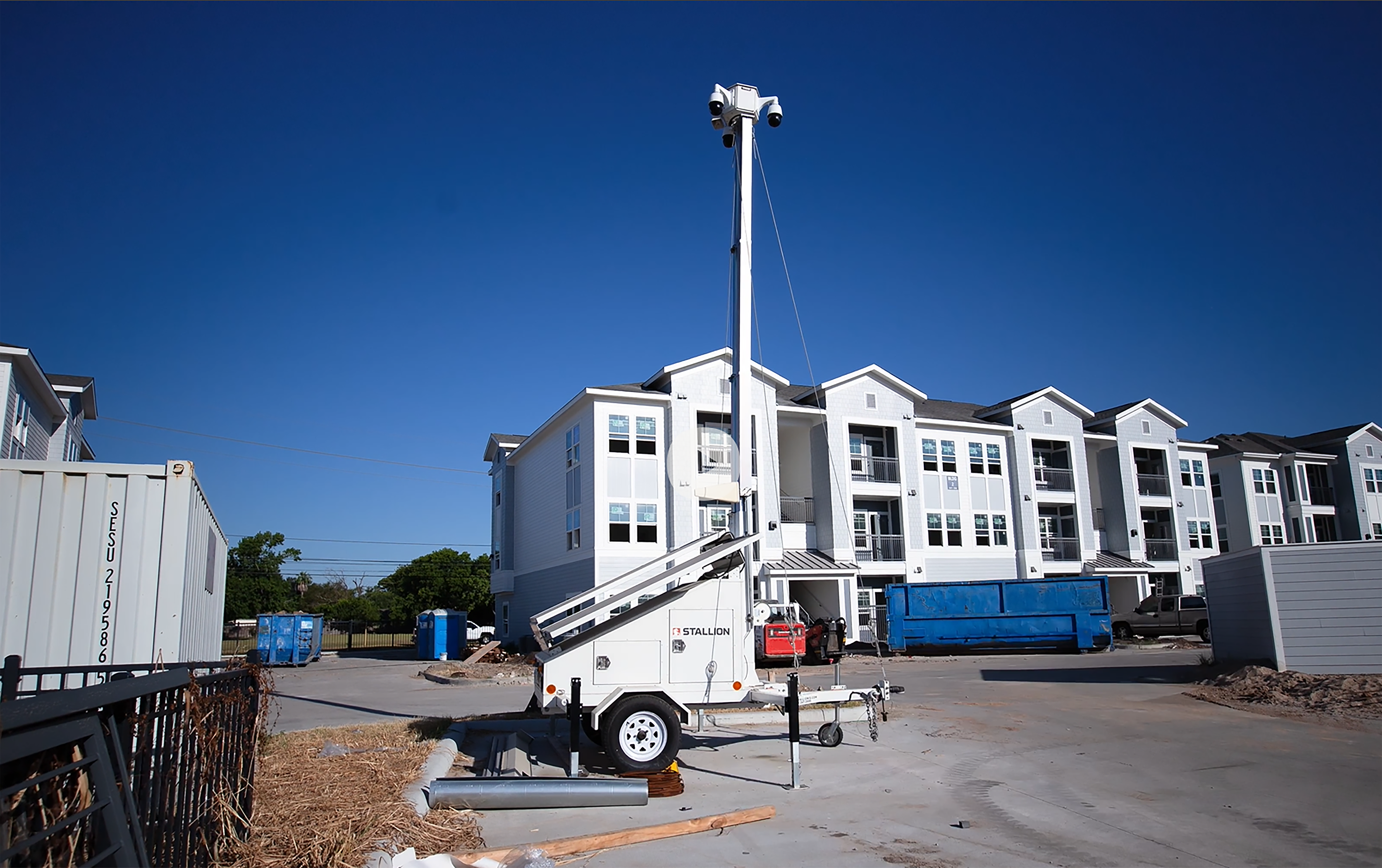 surveillance trailer at work site