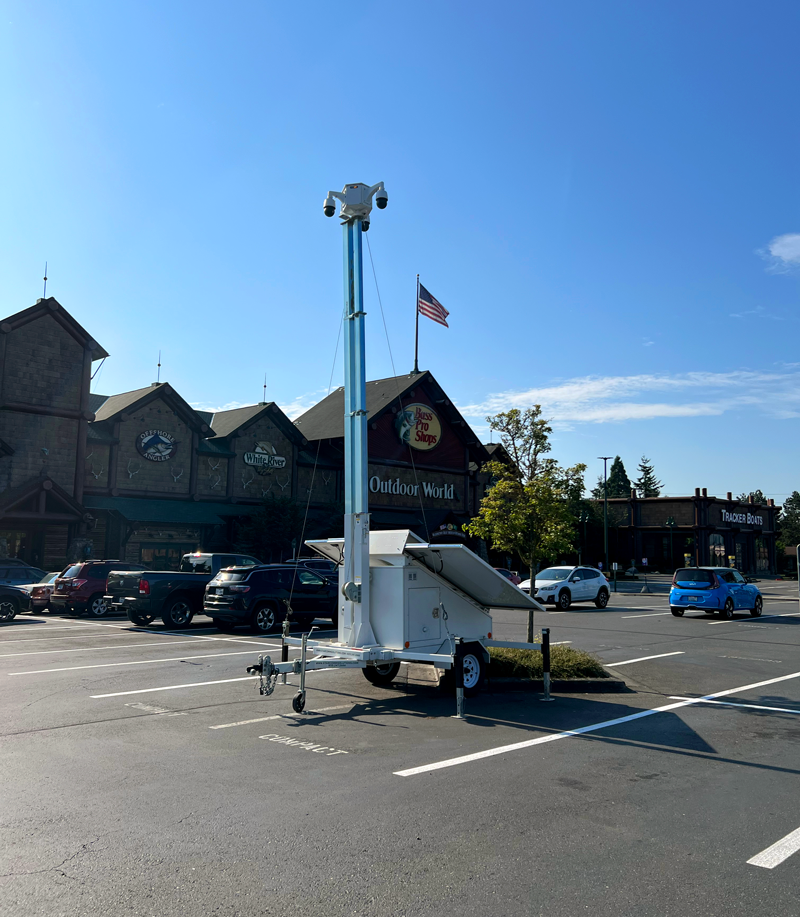 retail parking lot surveillance trailer