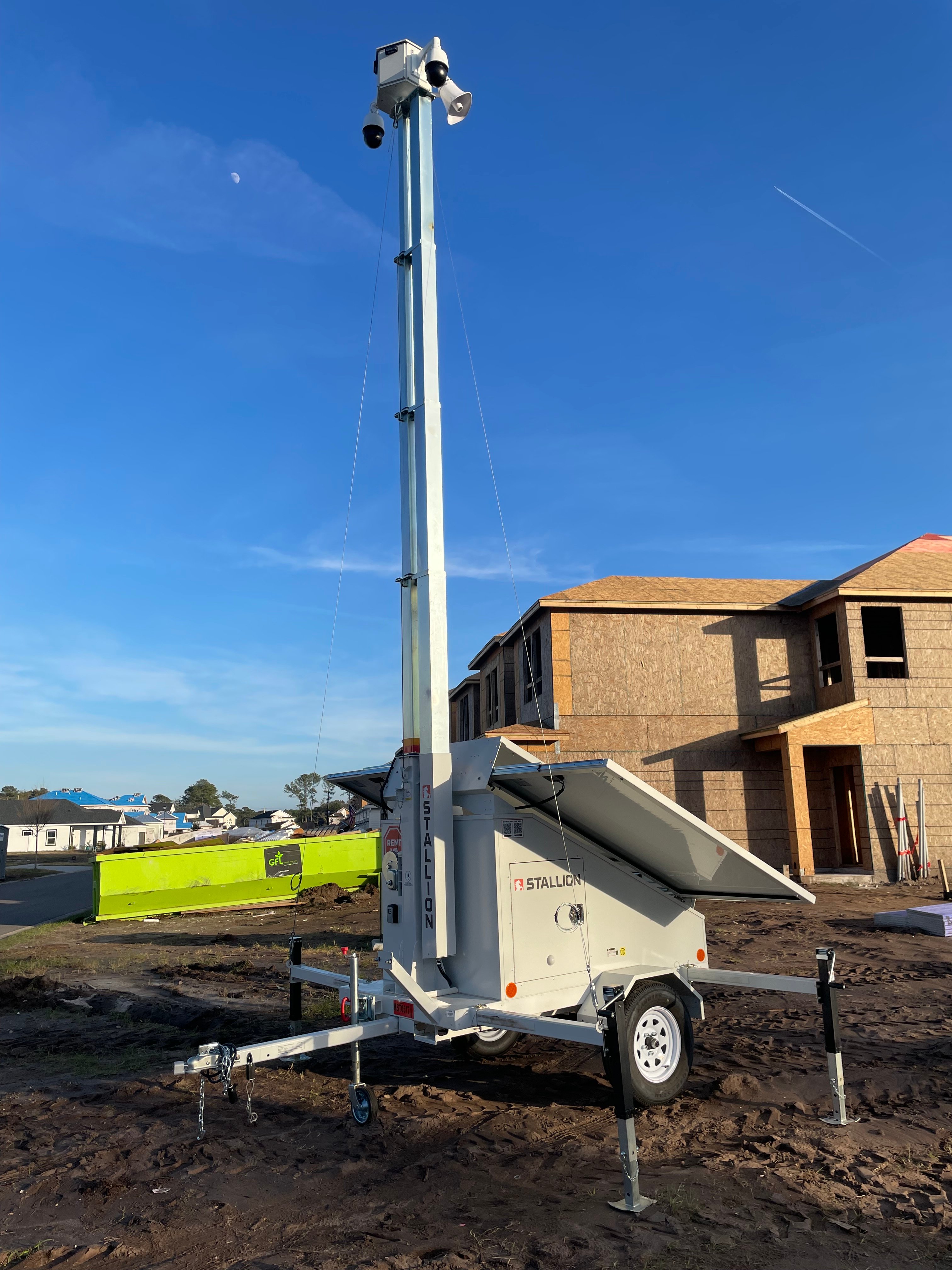 surveillance tower on jobsite