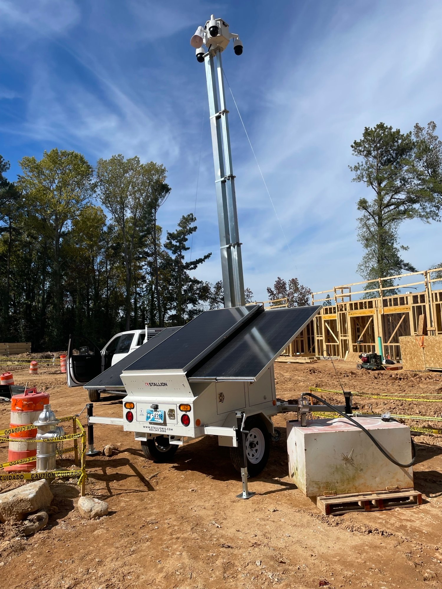 surveillance tower on jobsite
